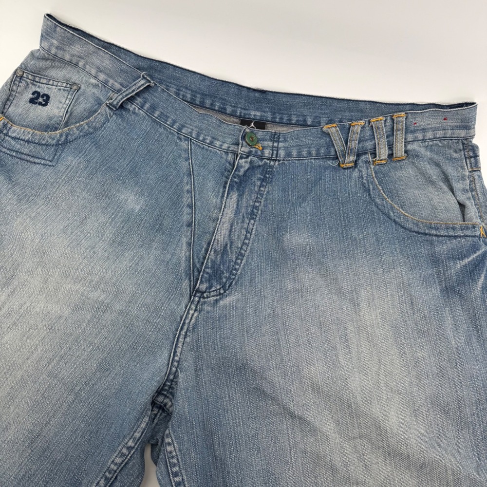 Jordan VTG Denim Shorts Mens 44 Blue Baggy Y2K Jumpman 23 Embroidered‎ Jorts